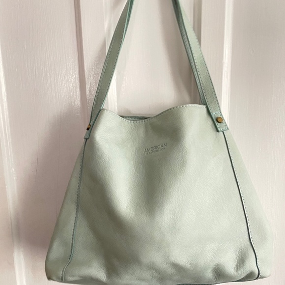 American Leather Co. Misty Pale Green Shoulder Bag - Picture 1 of 12
